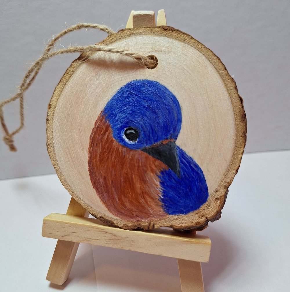 "Eastern Bluebird" Hand-painted Wall Hanging (NWOT) - Picture 2 of 8